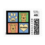 I Love Airedales postage