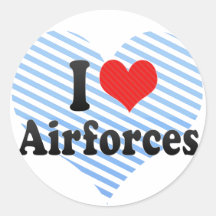 I Love Airforces Round Sticker