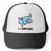 I Love Airplanes Trucker Hats