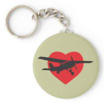 I Love Airplanes Key Chain