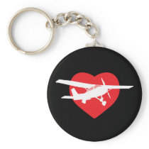 I Love Airplanes Keychain
