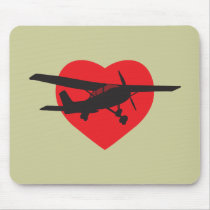 I Love Airplanes Mousepads
