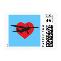I Love Airplanes Postage Stamp