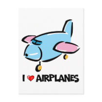 I Love Airplanes Post Cards