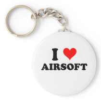 I Love Airsoft Keychain