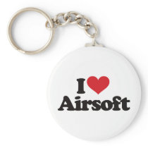 I Love Airsoft Keychain