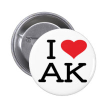 I Love AK - Heart - Round Button