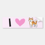 I Love Akita Inus / Shiba Inus Bumper Sticker
