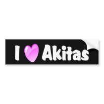 I Love Akitas bumper stickers
