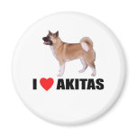 I Love Akitas Fridge Magnets