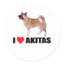I Love Akitas Round Sticker