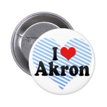 I Love Akron Pinback Buttons