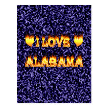 I love alabama fire and flames postcards
