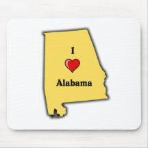 I Love Alabama Mouse Pads