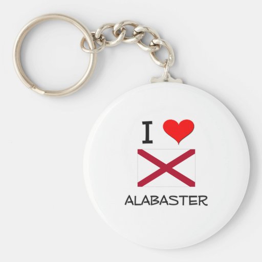 I Love ALABASTER Alabama Keychains