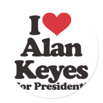 I Love Alan Keyes for President Round Sticker