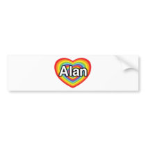 I love Alan, rainbow heart Bumper Stickers