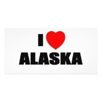I Love Alaska Personalized Photo Card