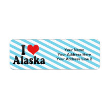 I Love  Alaska Return Address Labels