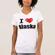 I Love Alaska Tshirt for Women