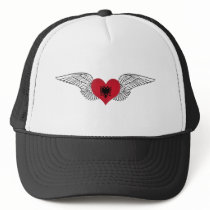 I Love Albania -wings Mesh Hats