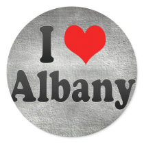 I Love Albany, United States Round Sticker