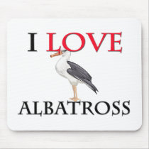 I Love Albatross Mouse Pads
