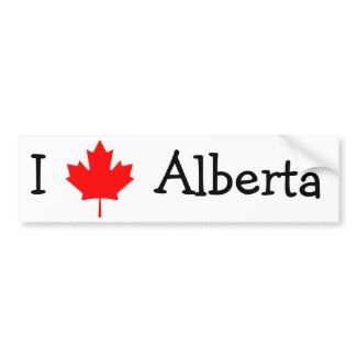 I Love Alberta bumpersticker