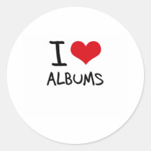 I Love Albums Round Sticker