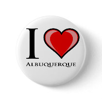 I Love Albuquerque Pinback Buttons