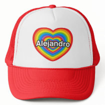 I love Alejandro. I love you Alejandro. Heart Mesh Hats