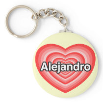 I love Alejandro. I love you Alejandro. Heart Keychain