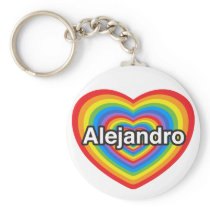 I love Alejandro. I love you Alejandro. Heart Keychain