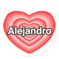 I love Alejandro. I love you Alejandro. Heart Stickers