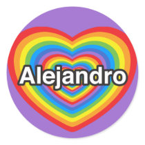 I love Alejandro. I love you Alejandro. Heart Sticker