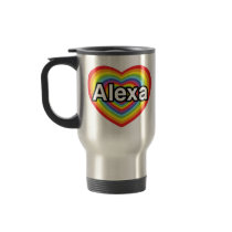 I love Alexa, rainbow heart Mug