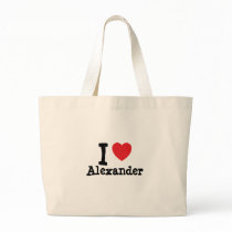 I love Alexander heart custom personalized Canvas Bag