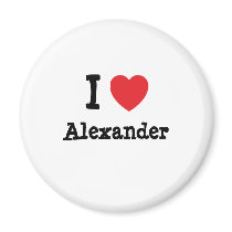 I love Alexander heart custom personalized Refrigerator Magnets