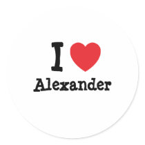I love Alexander heart custom personalized Stickers