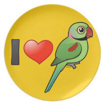 I Love Alexandrine Parakeets Party Plates