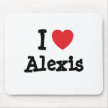 I love Alexis heart custom personalized Mouse Mats