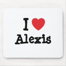 I love Alexis heart custom personalized Mouse Mats