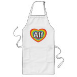 I love Alf, rainbow heart aprons