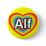I love Alf, rainbow heart Pin