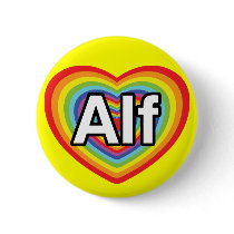 I love Alf, rainbow heart Pin