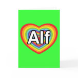 I love Alf, rainbow heart cards