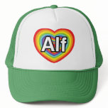 I love Alf, rainbow heart hats