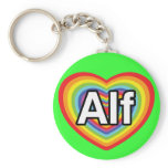 I love Alf, rainbow heart keychains