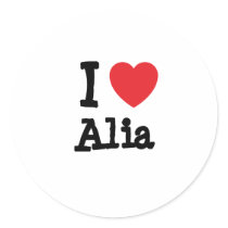 I love Alia heart T-Shirt Round Sticker