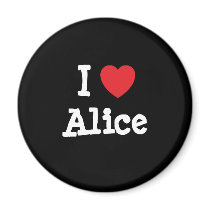 I love Alice heart T-Shirt Refrigerator Magnets